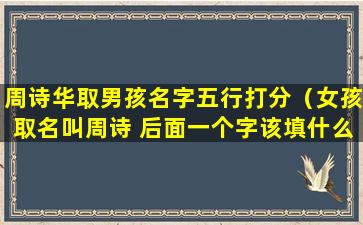 周诗华取男孩名字五行打分（女孩取名叫周诗 后面一个字该填什么）